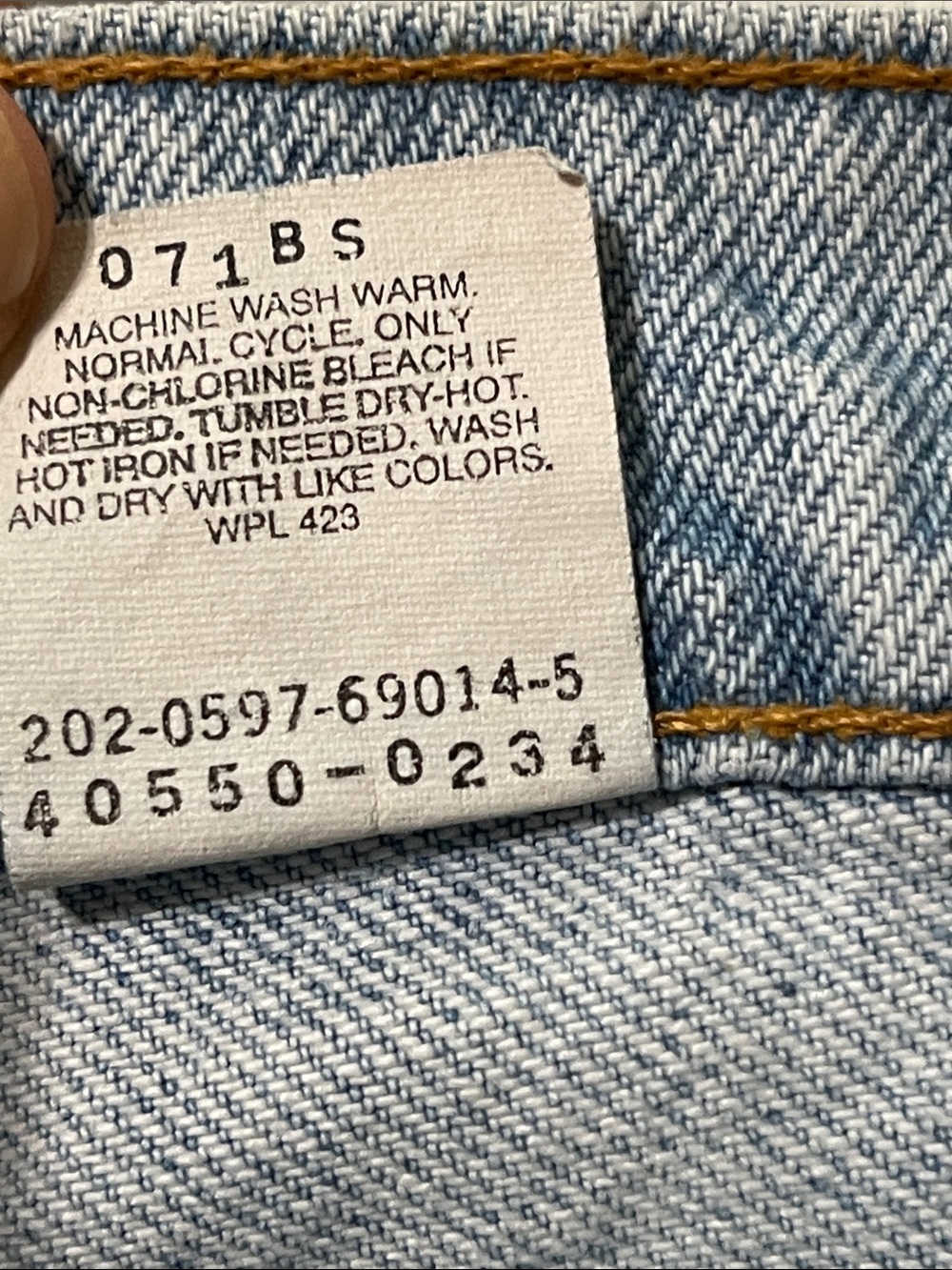 Levi's 550 Vintage Orange Tag Light Blue Straight Jeans | Size 34 - Picture 7 of 14